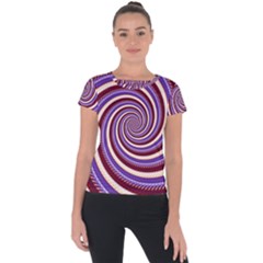 Woven Spiral Short Sleeve Sports Top 