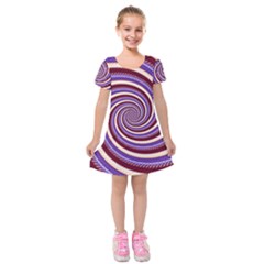 Woven Spiral Kids  Short Sleeve Velvet Dress