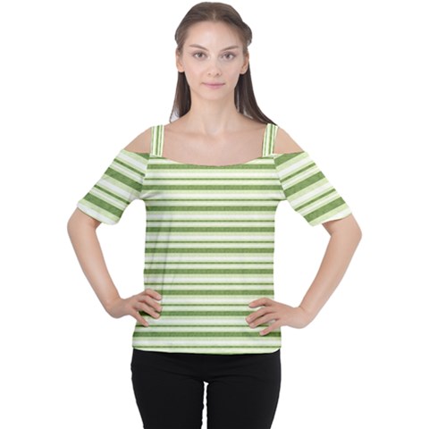 Spring Stripes Cutout Shoulder Tee by designworld65