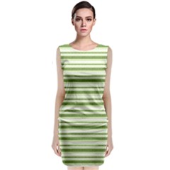 Spring Stripes Sleeveless Velvet Midi Dress by designworld65