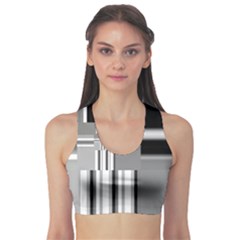 Black And White Endless Window Sports Bra by designworld65