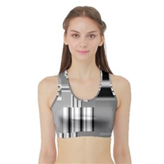 Black And White Endless Window Sports Bra With Border by designworld65