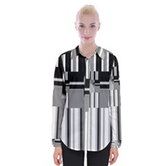 Black And White Endless Window Womens Long Sleeve Shirt