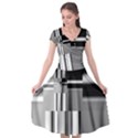 Black And White Endless Window Cap Sleeve Wrap Front Dress View1