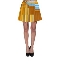 Endless Window Blue Gold Skater Skirt