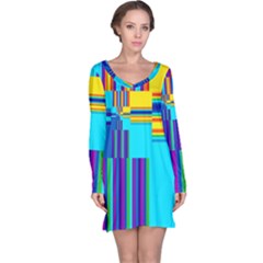 Colorful Endless Window Long Sleeve Nightdress