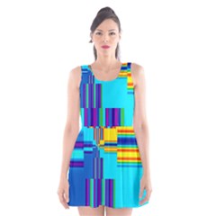 Colorful Endless Window Scoop Neck Skater Dress by designworld65