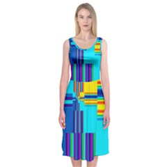 Colorful Endless Window Midi Sleeveless Dress by designworld65