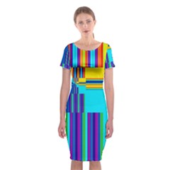 Colorful Endless Window Classic Short Sleeve Midi Dress by designworld65