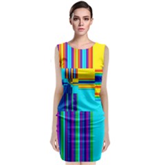 Colorful Endless Window Sleeveless Velvet Midi Dress by designworld65