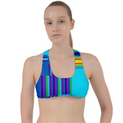 Colorful Endless Window Criss Cross Racerback Sports Bra by designworld65