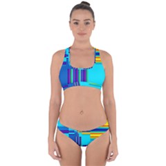 Colorful Endless Window Cross Back Hipster Bikini Set