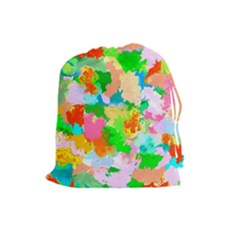 Colorful Summer Splash Drawstring Pouches (large) 