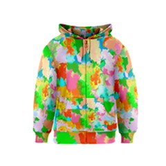 Colorful Summer Splash Kids  Zipper Hoodie