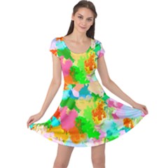 Colorful Summer Splash Cap Sleeve Dress by designworld65