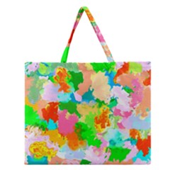 Colorful Summer Splash Zipper Large Tote Bag