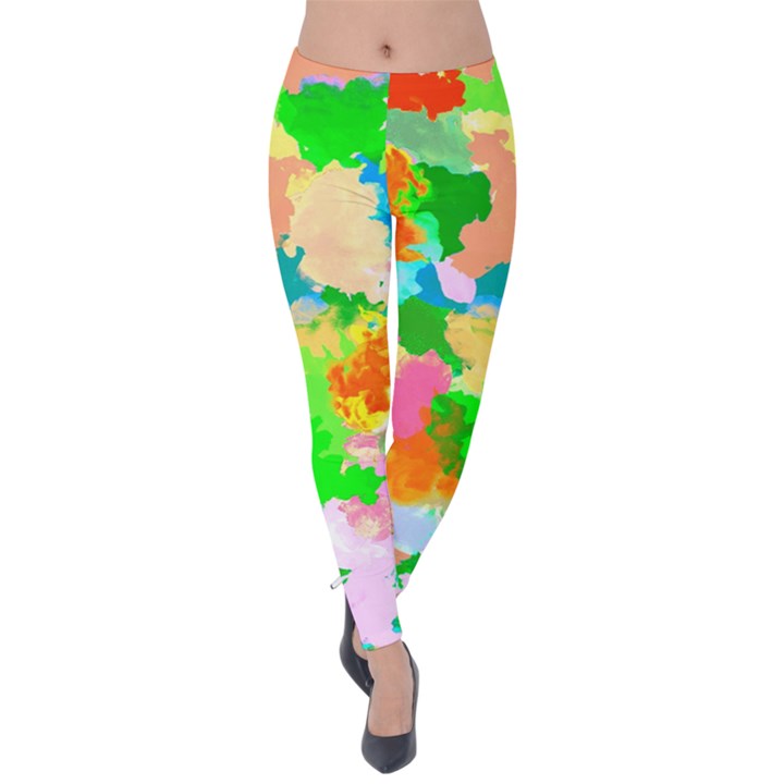 Colorful Summer Splash Velvet Leggings