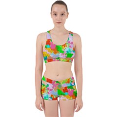 Colorful Summer Splash Work It Out Sports Bra Set