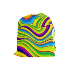 Summer Wave Colors Drawstring Pouches (large)  by designworld65