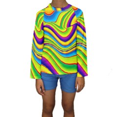 Summer Wave Colors Kids  Long Sleeve Swimwear by designworld65