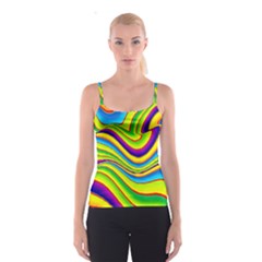 Summer Wave Colors Spaghetti Strap Top by designworld65