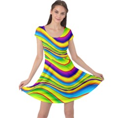 Summer Wave Colors Cap Sleeve Dress by designworld65