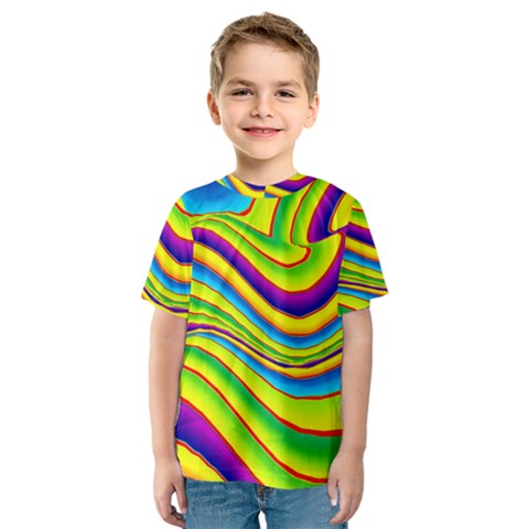 Summer Wave Colors Kids  Sport Mesh Tee by designworld65