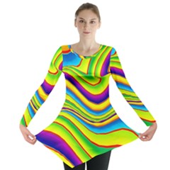 Summer Wave Colors Long Sleeve Tunic 