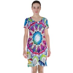 Sunshine Feeling Mandala Short Sleeve Nightdress