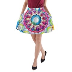 Sunshine Feeling Mandala A-line Pocket Skirt by designworld65