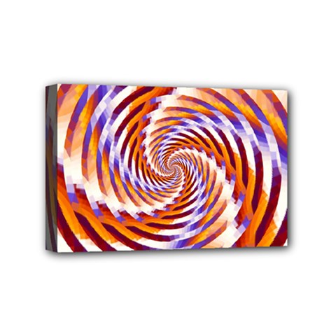 Woven Colorful Waves Mini Canvas 6  X 4 