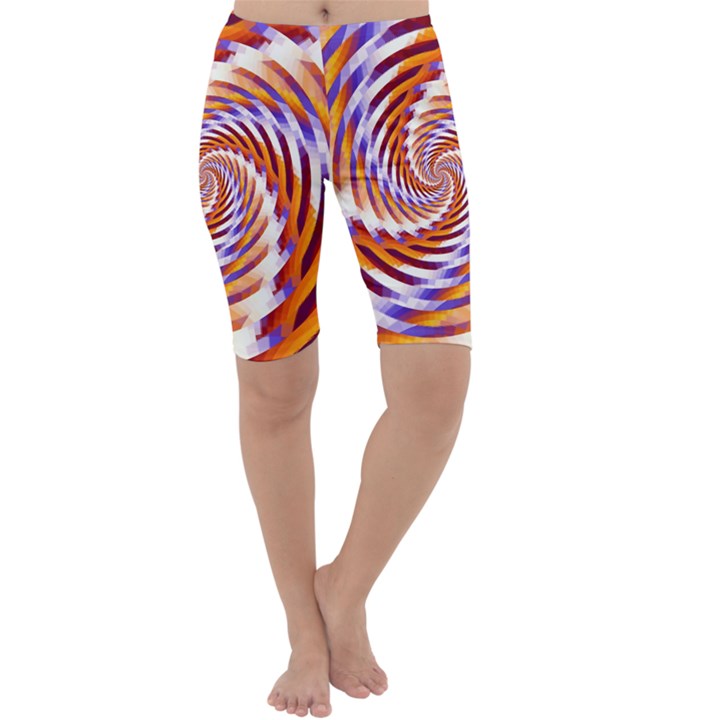 Woven Colorful Waves Cropped Leggings 