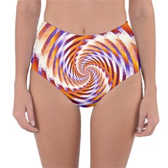 Woven Colorful Waves Reversible High-waist Bikini Bottoms