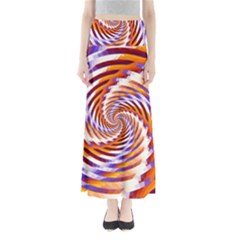 Woven Colorful Waves Full Length Maxi Skirt by designworld65