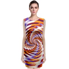 Woven Colorful Waves Classic Sleeveless Midi Dress by designworld65