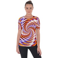 Woven Colorful Waves Short Sleeve Top