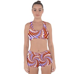 Woven Colorful Waves Racerback Boyleg Bikini Set