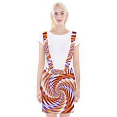 Woven Colorful Waves Braces Suspender Skirt by designworld65