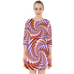 Woven Colorful Waves Smock Dress by designworld65