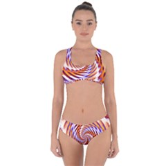 Woven Colorful Waves Criss Cross Bikini Set