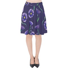 Floral Velvet High Waist Skirt by BubbSnugg