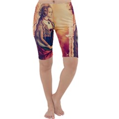 Fantasy Art Painting Magic Woman  Cropped Leggings 