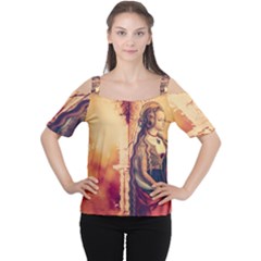 Fantasy Art Painting Magic Woman  Cutout Shoulder Tee