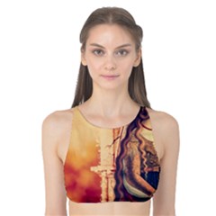 Fantasy Art Painting Magic Woman  Tank Bikini Top by paulaoliveiradesign