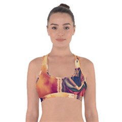 Fantasy Art Painting Magic Woman  Cross Back Sports Bra