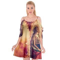 Fantasy Art Painting Magic Woman  Cutout Spaghetti Strap Chiffon Dress