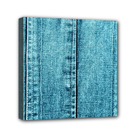 Denim Jeans Fabric Texture Mini Canvas 6  X 6  by paulaoliveiradesign