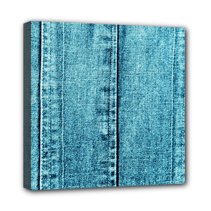 Denim Jeans Fabric Texture Mini Canvas 8  x 8 