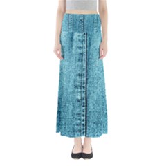 Denim Jeans Fabric Texture Full Length Maxi Skirt by paulaoliveiradesign