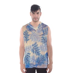 Fabric Embroidery Blue Texture Men s Basketball Tank Top